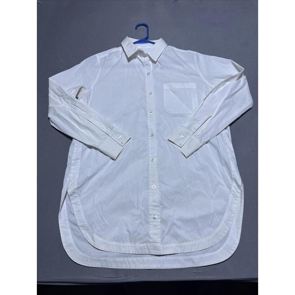 Athleta Shirt Womens Small White Button Down Long Sleeve Stretch Poplin Collared